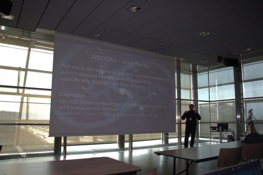 Two shots from Nicola Montecchiari’s talk on ASCOM scripting
