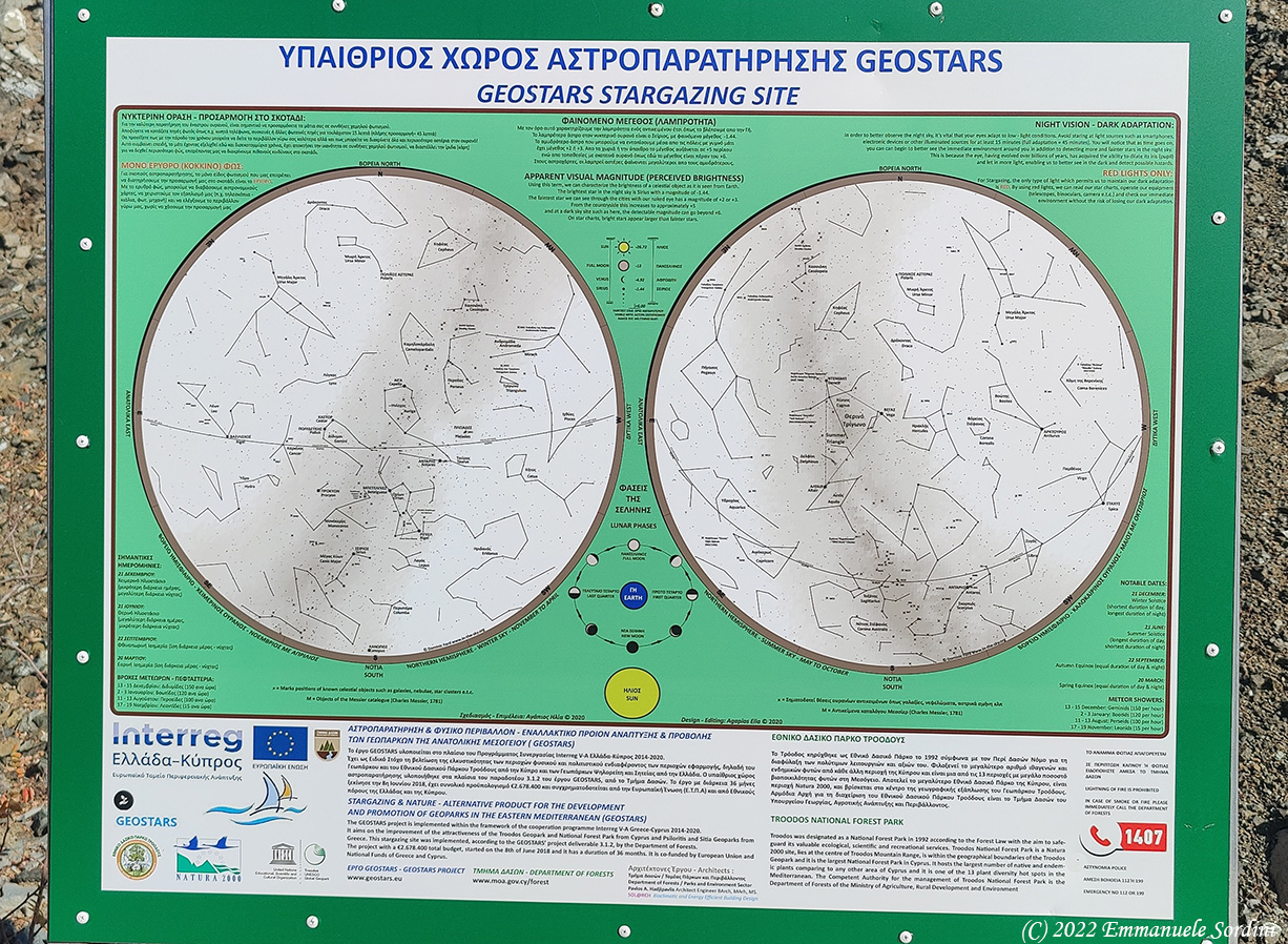 Star chart at Cyprus Astronomical Association's observing site