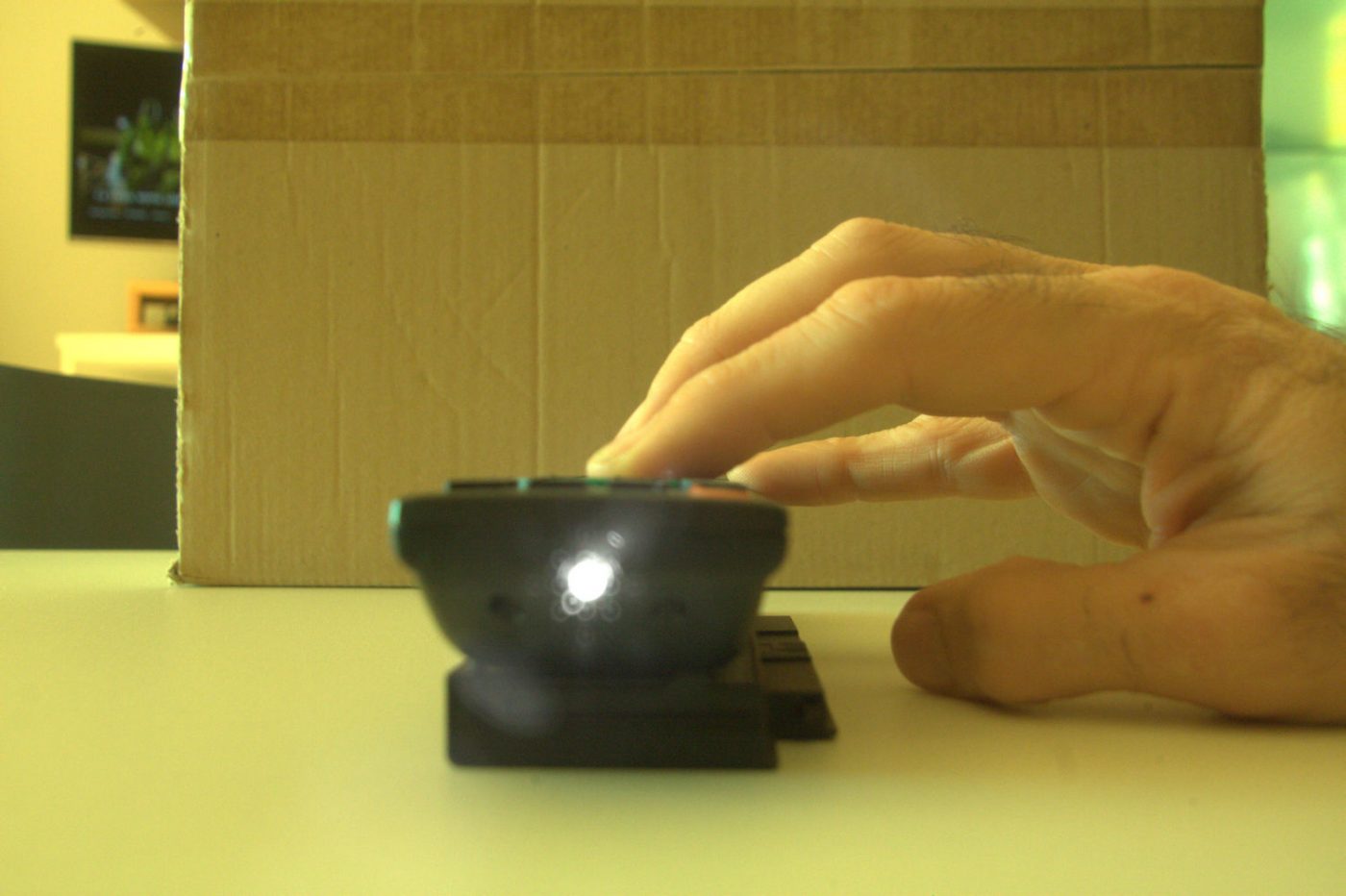 IR-emitting diode shining in the FOV of a full-spectrum modified DSLR